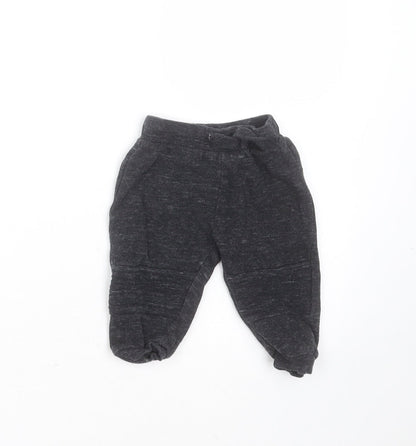 F&F Baby Grey  Cotton Jogger Trousers Size 9-12 Months  Drawstring