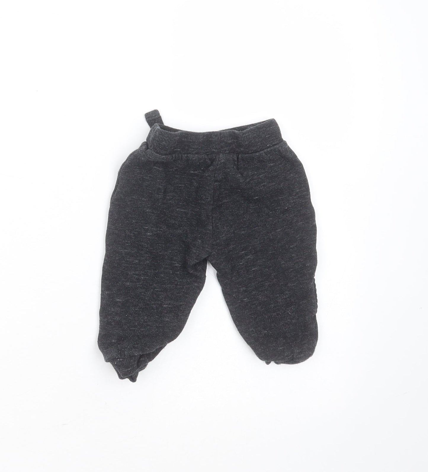 F&F Baby Grey  Cotton Jogger Trousers Size 9-12 Months  Drawstring