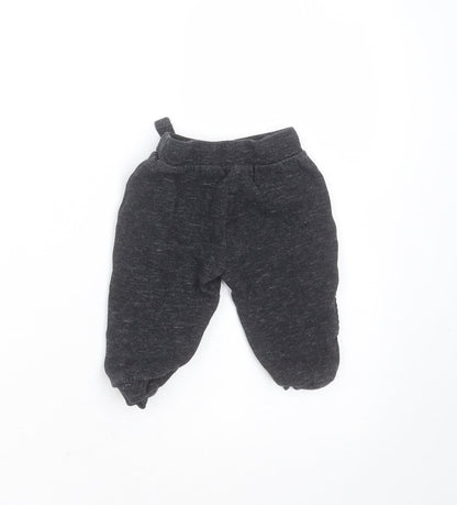 F&F Baby Grey  Cotton Jogger Trousers Size 9-12 Months  Drawstring