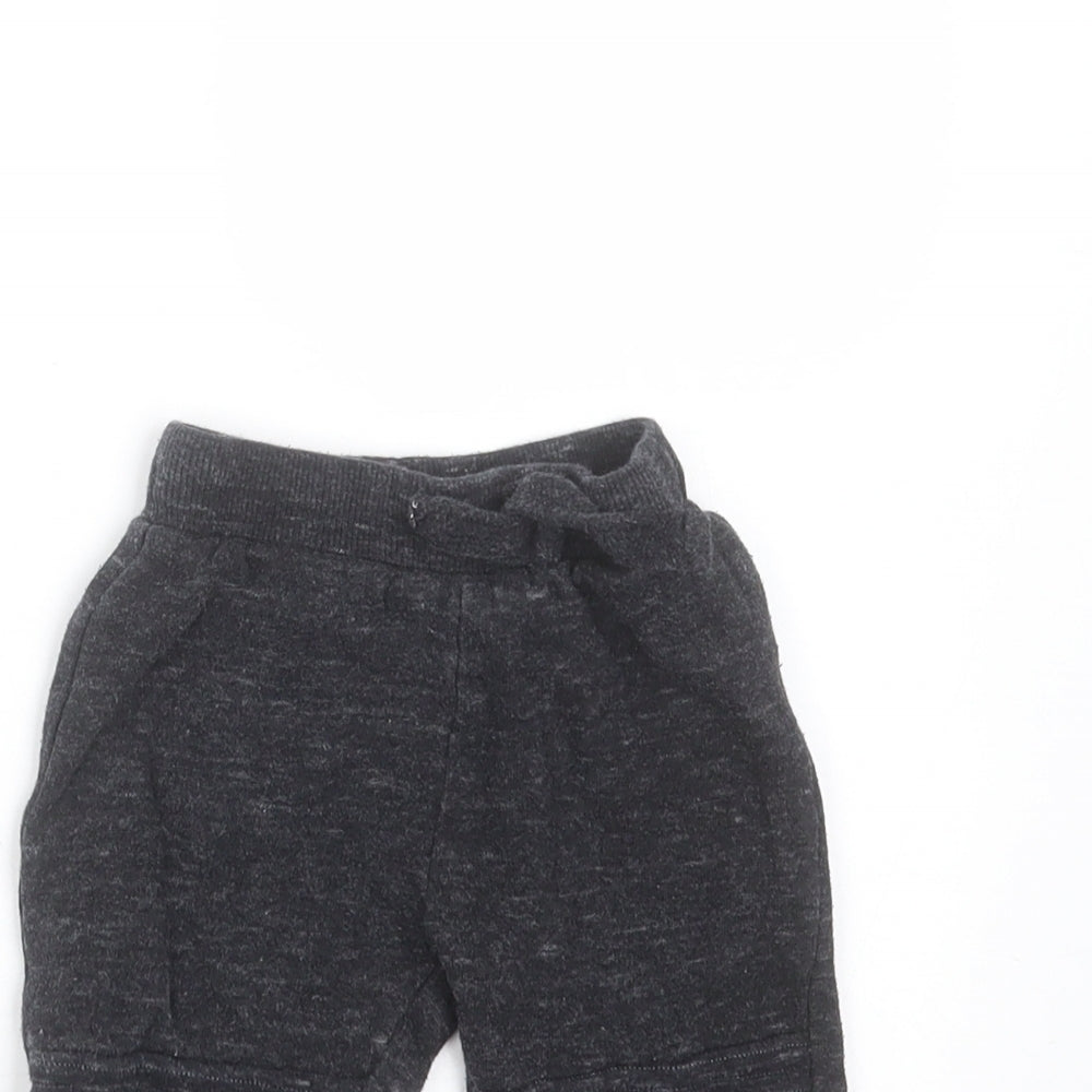 F&F Baby Grey  Cotton Jogger Trousers Size 9-12 Months  Drawstring