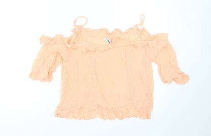 Womens UK Size M FB sister Orange Basic Blouse
