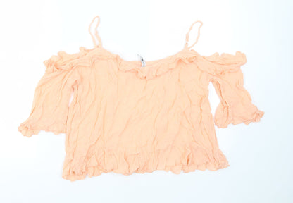 Womens UK Size M FB sister Orange Basic Blouse