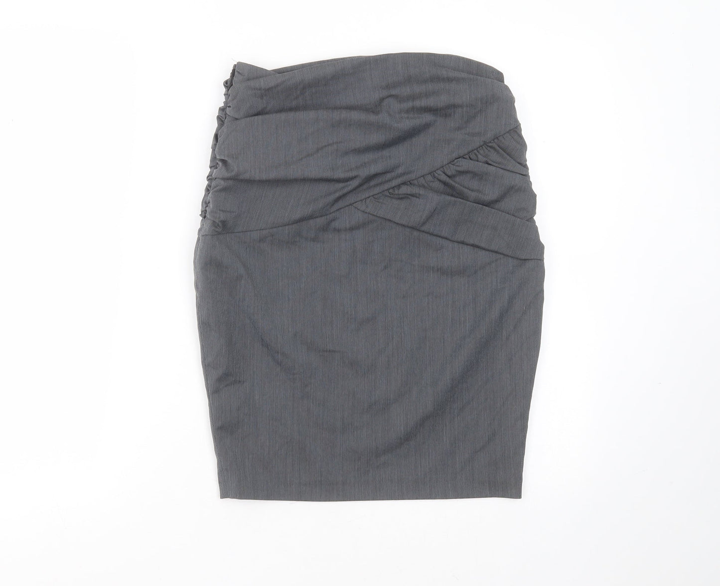 New Look Womens Grey Striped Polyester Straight & Pencil Skirt Size 8