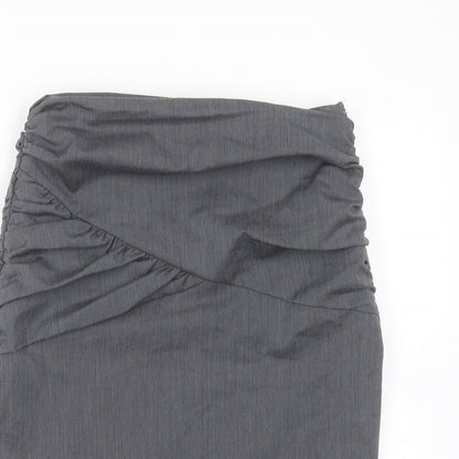 New Look Womens Grey Striped Polyester Straight & Pencil Skirt Size 8