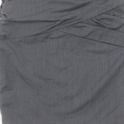 New Look Womens Grey Striped Polyester Straight & Pencil Skirt Size 8