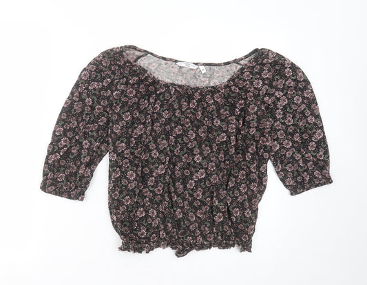 Womens UK Size 12 New Look Black Basic Blouse