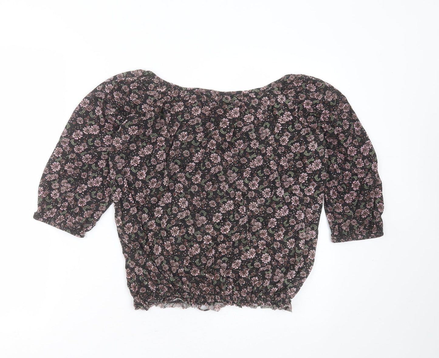 Womens UK Size 12 New Look Black Basic Blouse
