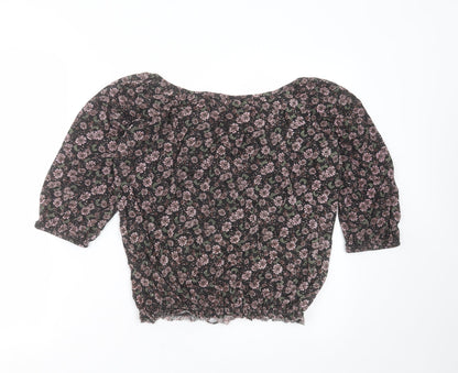 Womens UK Size 12 New Look Black Basic Blouse