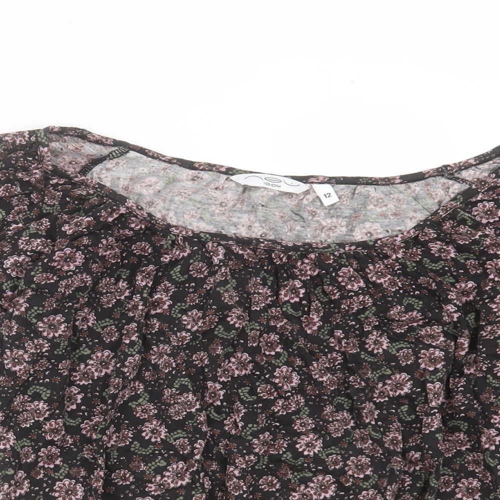 Womens UK Size 12 New Look Black Basic Blouse