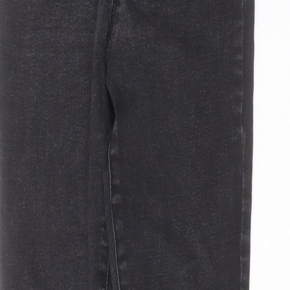 Primark Womens Grey  Cotton Skinny Jeans Size 10 L27 in Extra-Slim Zip