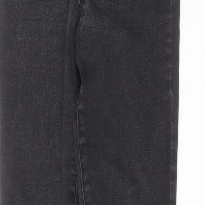 Primark Womens Grey  Cotton Skinny Jeans Size 10 L27 in Extra-Slim Zip