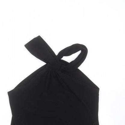Womens UK Size 10 New Look Black Basic Blouse