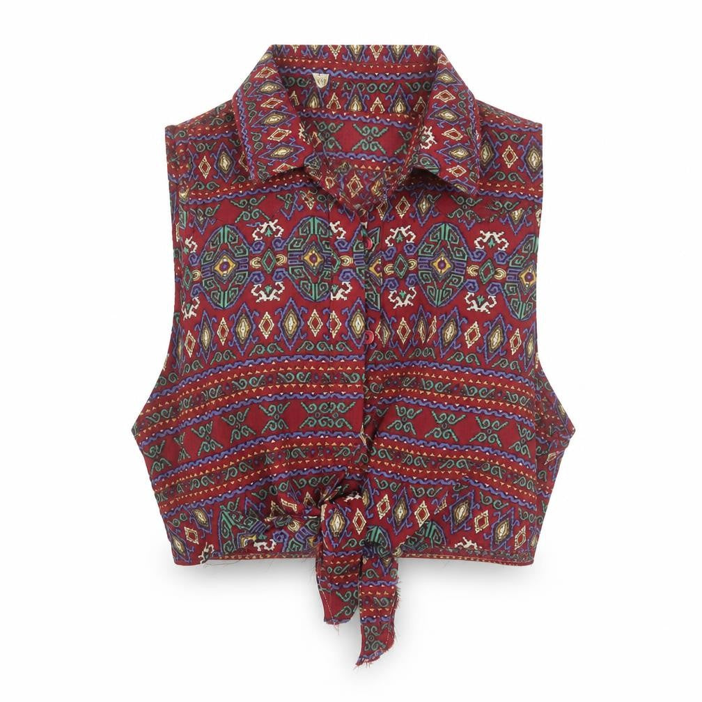 Womens UK Size 10 Glamorous Multicoloured Cropped Blouse