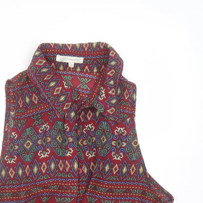 Glamorous Womens Multicoloured Geometric Polyester Cropped Blouse Size 10 Collared