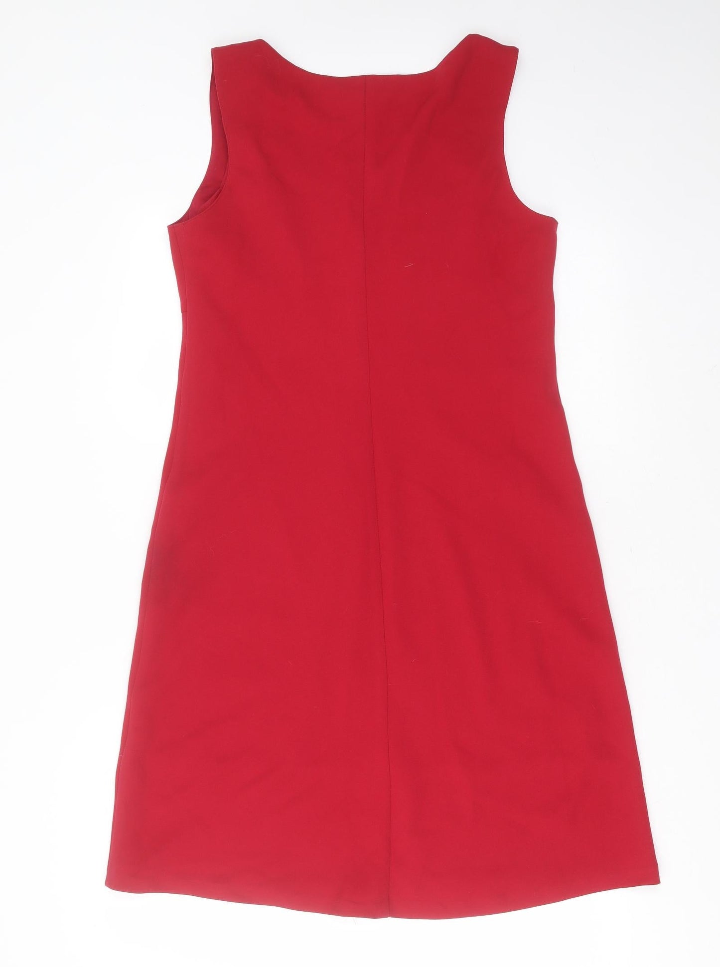 Sisley Womens Red  Polyester Shift  Size M  V-Neck