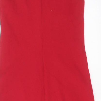 Sisley Womens Red  Polyester Shift  Size M  V-Neck