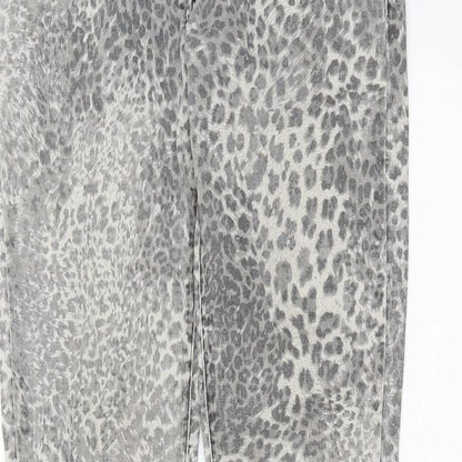 George Womens Grey Animal Print Cotton Skinny Jeans Size 6 L32 in Extra-Slim