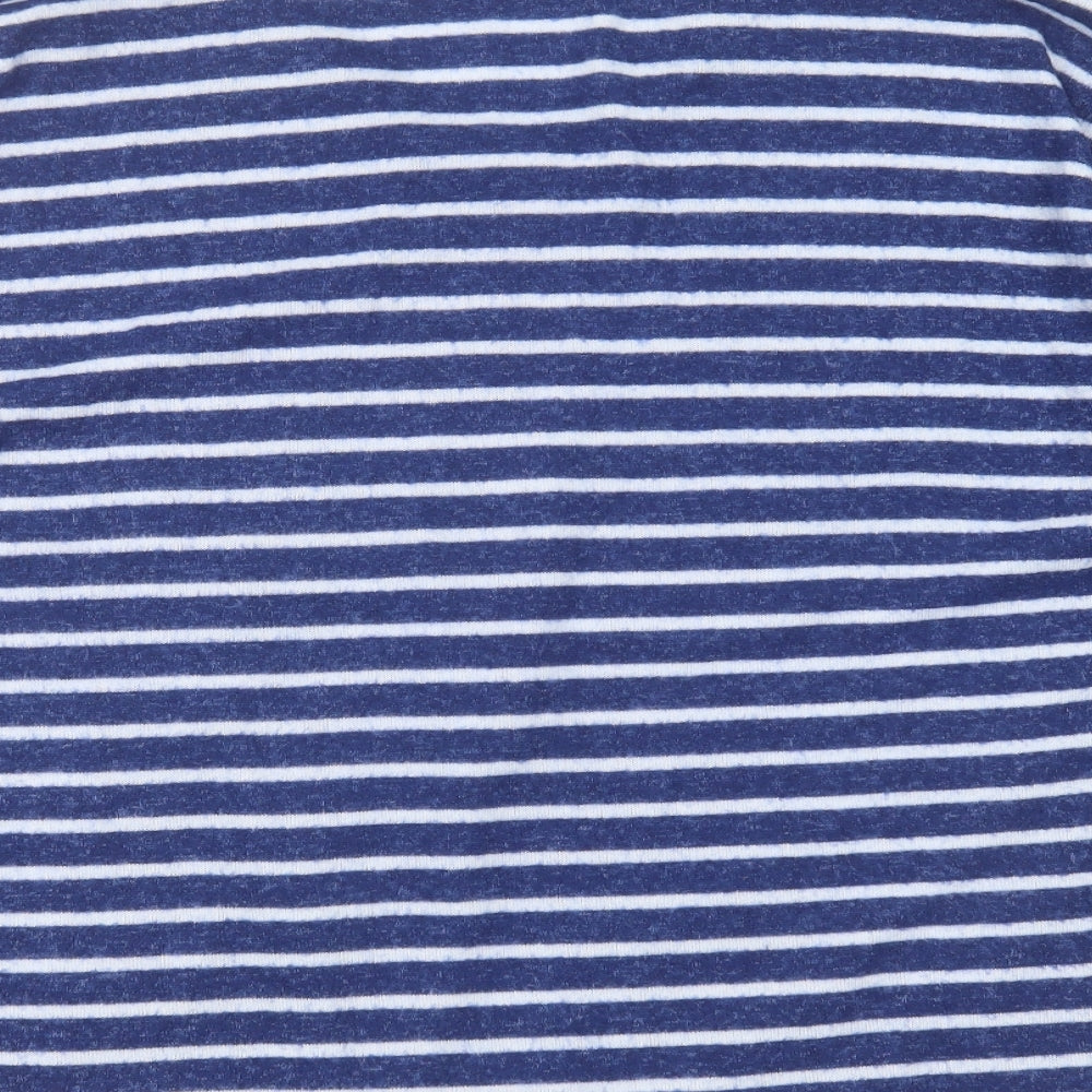 George Womens Blue V-Neck Striped Polyester Pullover Jumper Size 18