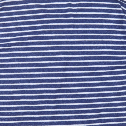 George Womens Blue V-Neck Striped Polyester Pullover Jumper Size 18