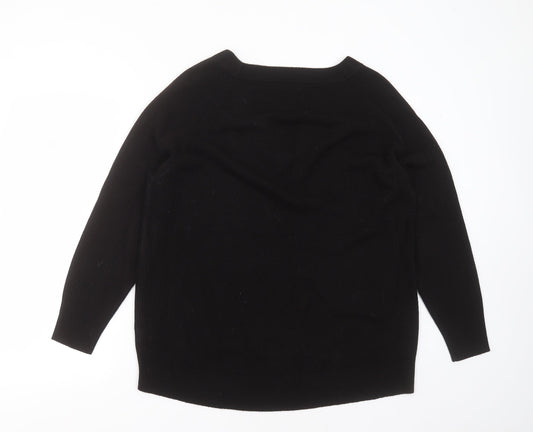 F&F Womens Beige V-Neck  Acrylic Pullover Jumper Size 14