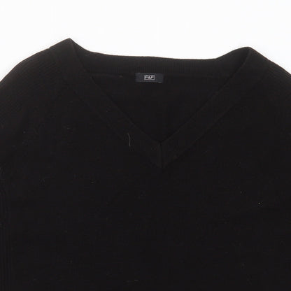 F&F Womens Beige V-Neck  Acrylic Pullover Jumper Size 14