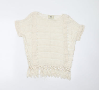 Womens UK Size 12 Papaya Ivory Pullover Jumper