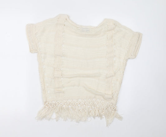 Womens UK Size 12 Papaya Ivory Pullover Jumper