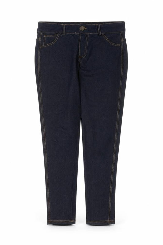 Front view of F&F women’s blue cotton jegging jeans, size UK 12, 29-inch leg extra-slim zip