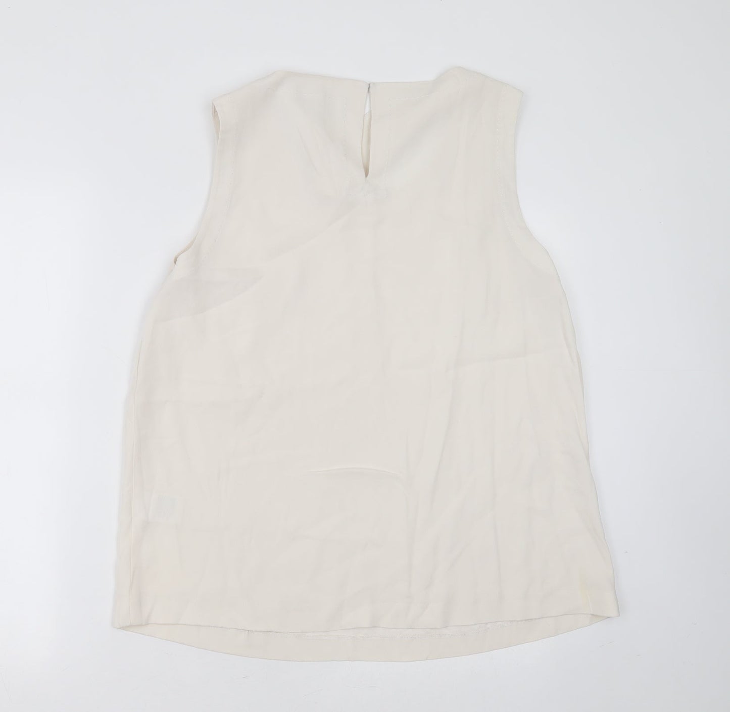 Fenn Wright Manson Womens Ivory  Acrylic Basic Blouse Size 16 Round Neck