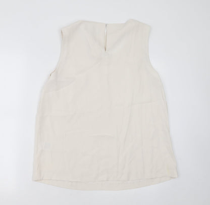 Fenn Wright Manson Womens Ivory  Acrylic Basic Blouse Size 16 Round Neck