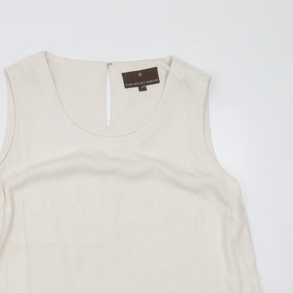 Fenn Wright Manson Womens Ivory  Acrylic Basic Blouse Size 16 Round Neck