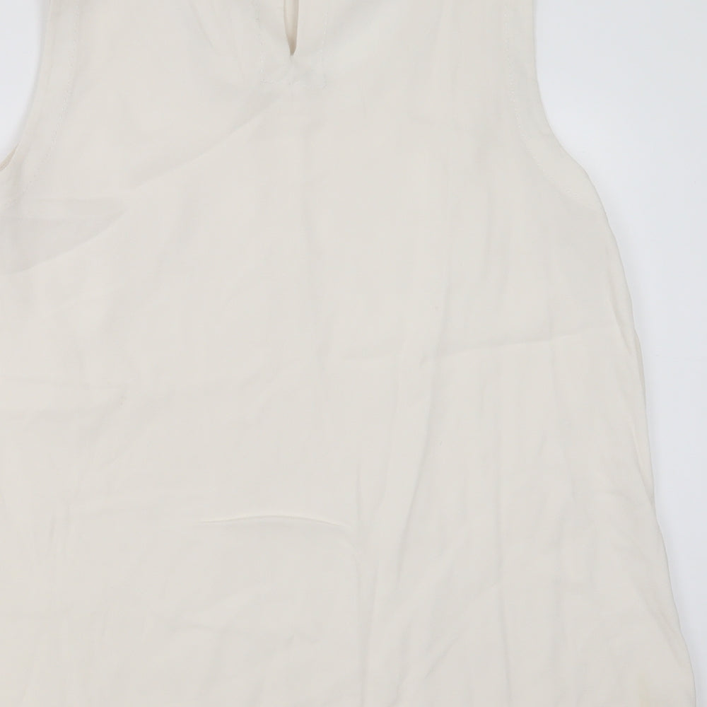 Fenn Wright Manson Womens Ivory  Acrylic Basic Blouse Size 16 Round Neck