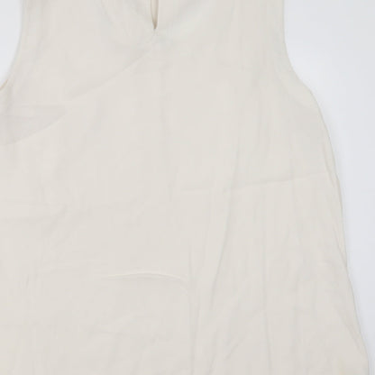 Fenn Wright Manson Womens Ivory  Acrylic Basic Blouse Size 16 Round Neck