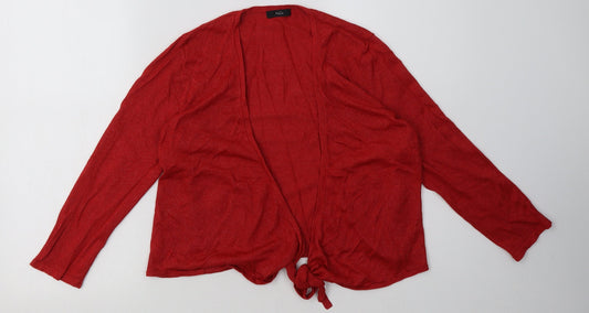 Womens UK Size 12 M&Co Red Cardigan Jumper