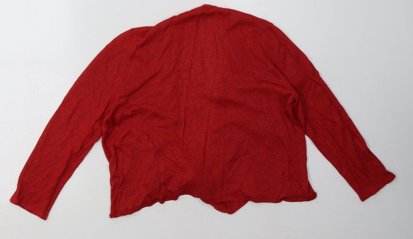 Womens UK Size 12 M&Co Red Cardigan Jumper