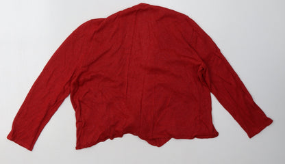 Womens UK Size 12 M&Co Red Cardigan Jumper