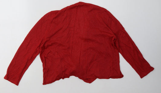 Womens UK Size 12 M&Co Red Cardigan Jumper