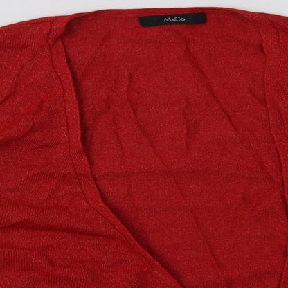 Womens UK Size 12 M&Co Red Cardigan Jumper