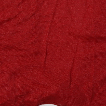 Womens UK Size 12 M&Co Red Cardigan Jumper