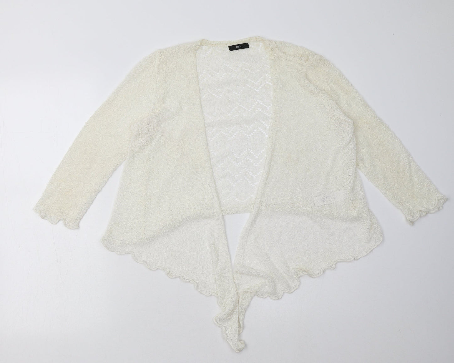 Womens UK Size 12 M&Co White Cardigan Jumper