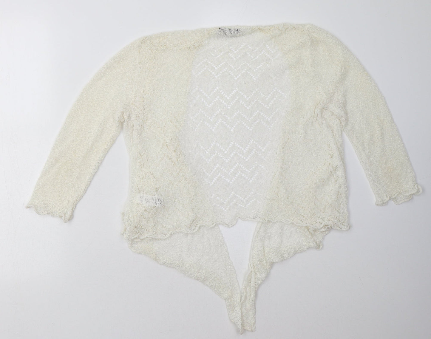 Womens UK Size 12 M&Co White Cardigan Jumper