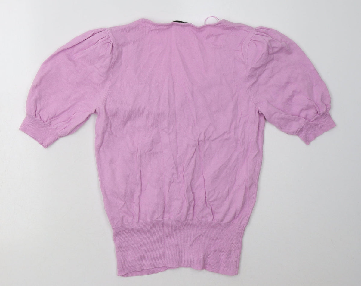 Back view of TU women’s purple cotton pullover sweatshirt, size UK 10, pullover