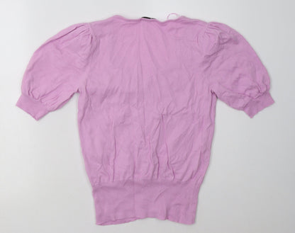 Back view of TU women’s purple cotton pullover sweatshirt, size UK 10, pullover