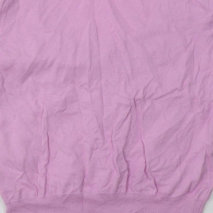 Brand and care label for TU women’s purple cotton pullover sweatshirt, size UK 10, pullover