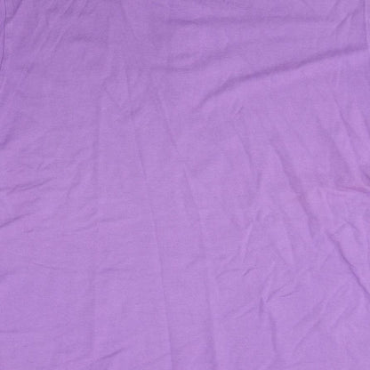 F&F Mens Purple  100% Cotton  Polo Size L Collared