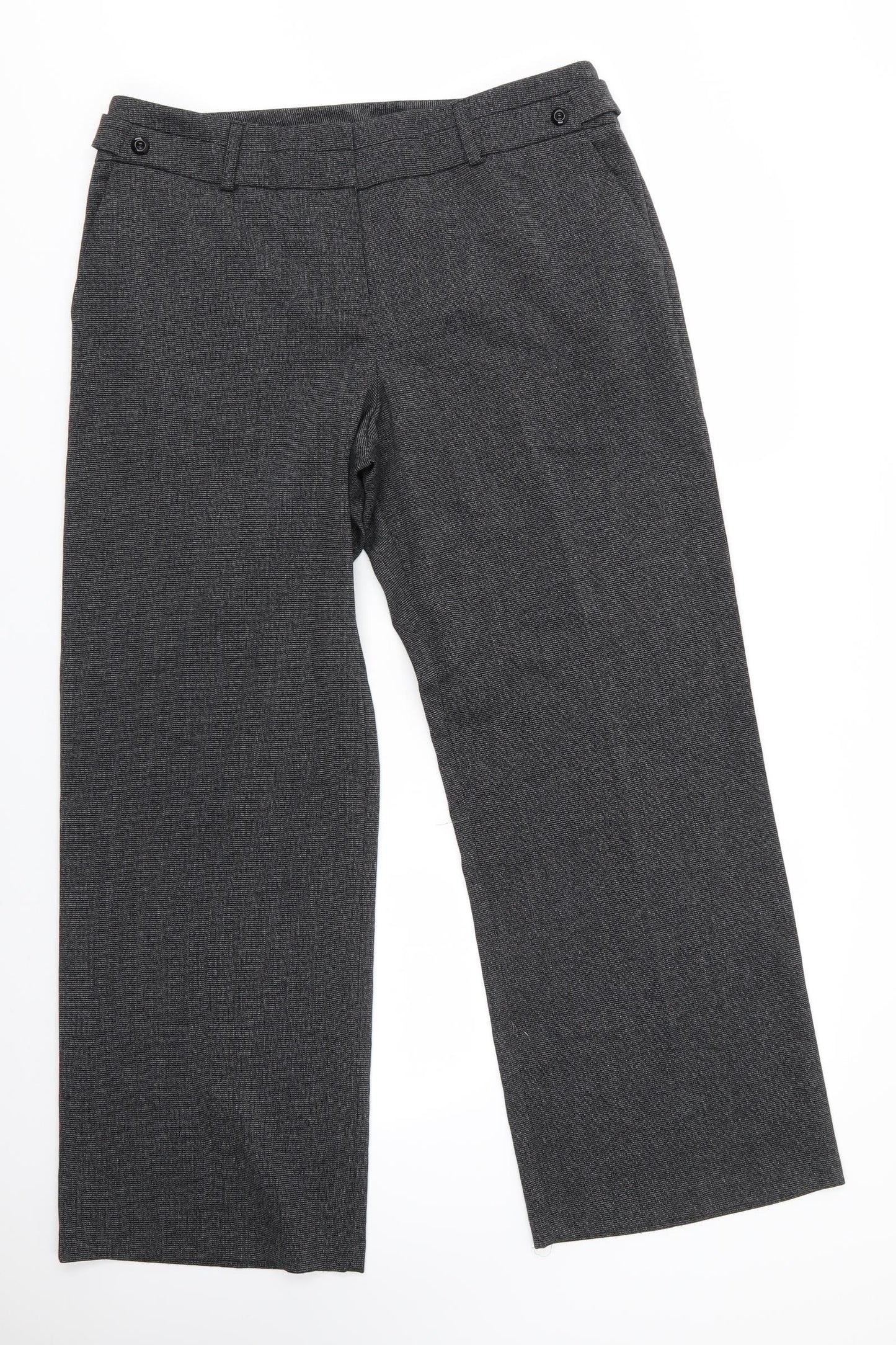 Womens UK Size 16 BHS Regular Fit Dress Pants Grey Trousers
