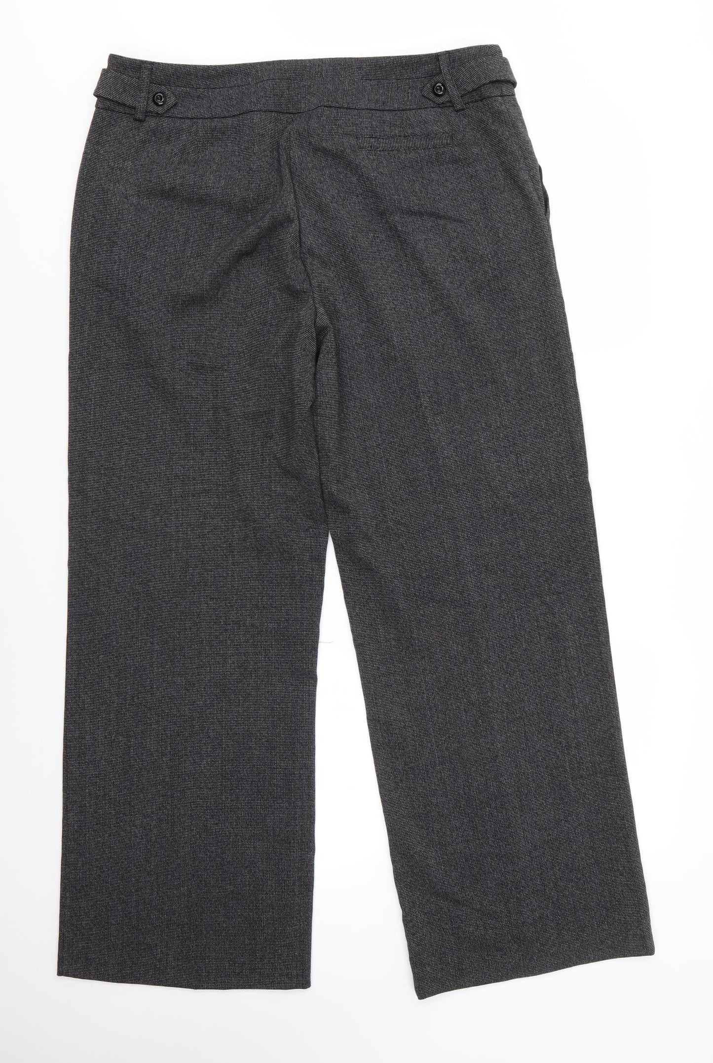Womens UK Size 16 BHS Regular Fit Dress Pants Grey Trousers