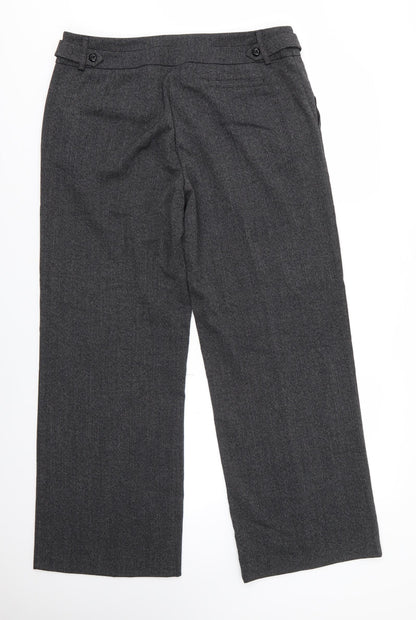Womens UK Size 16 BHS Regular Fit Dress Pants Grey Trousers