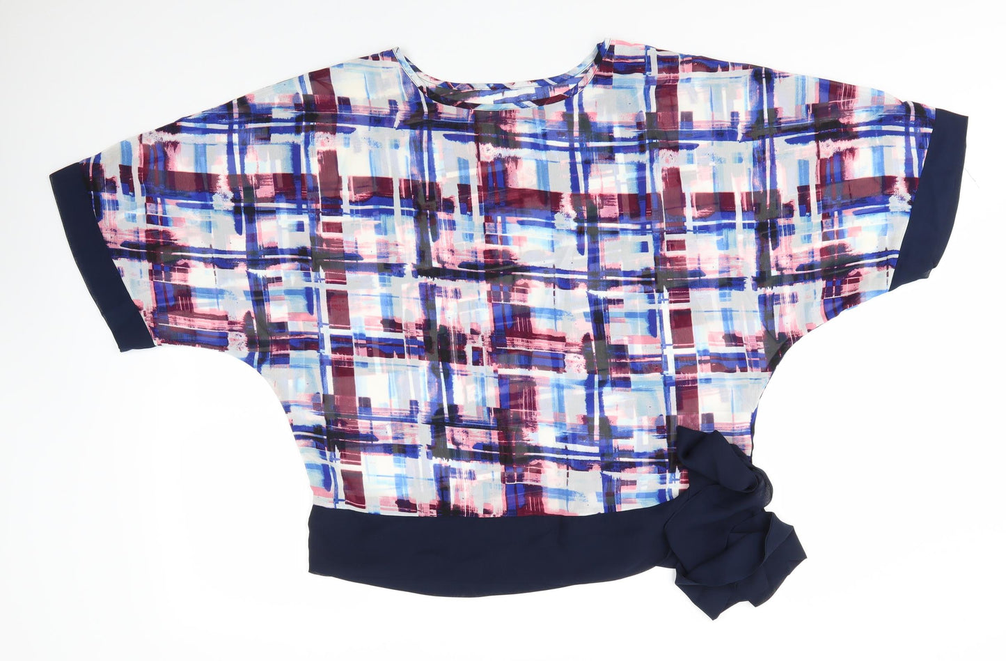 Avon Womens Multicoloured  Polyester Basic Blouse Size 14 Round Neck