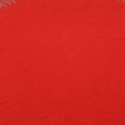 TU Womens Red Crew Neck  Viscose Tunic Jumper Size L